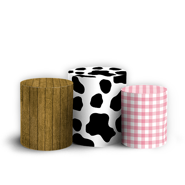Trio Cilindro - Fazendinha - Sublimado 3D + Elástico