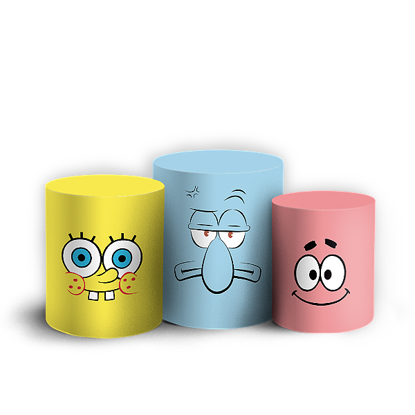 Trio Cilindro - Bob Esponja - Sublimado 3D + Elástico