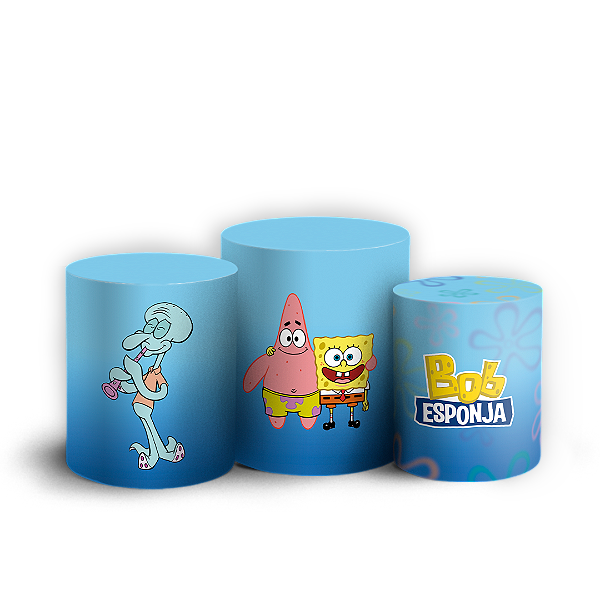 Trio Cilindro - Bob Esponja - Sublimado 3D + Elástico