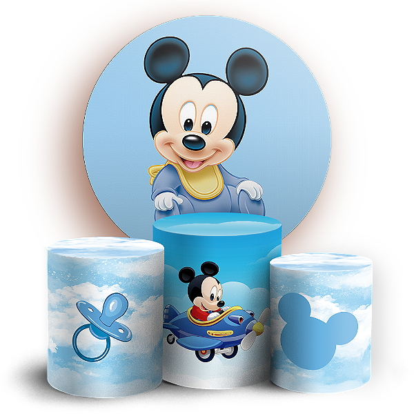KIT Redondo e Trio - Mickey Cute - Sublimado 3D