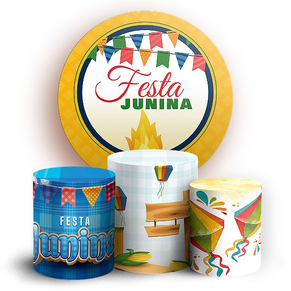 KIT Redondo e Trio - Festa Junina - Sublimado 3D