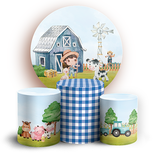 KIT Redondo e Trio - Fazendinha - Sublimado 3D