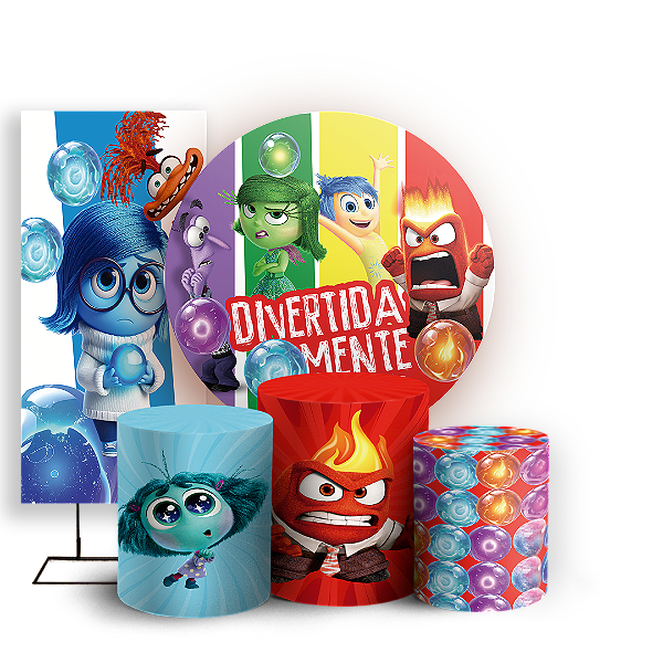 KIT Redondo Trio e Faixa - Divertida Mente - Sublimado 3D