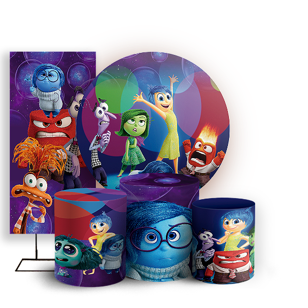 KIT Redondo Trio e Faixa - Divertida Mente - Sublimado 3D