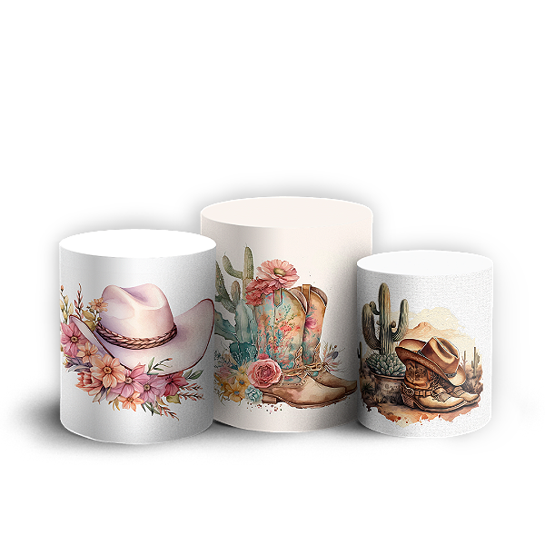 Trio Cilindro - Boiadeira Cowgirl - Sublimado 3D
