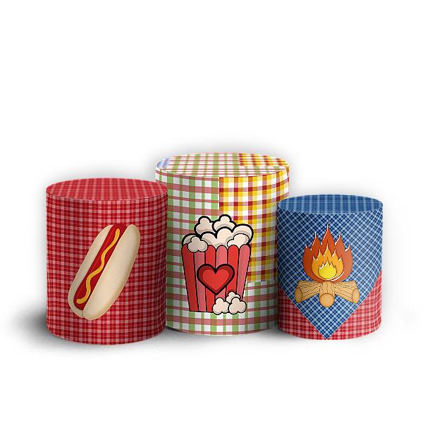 Trio Cilindro - Festa Junina  - Sublimado 3D