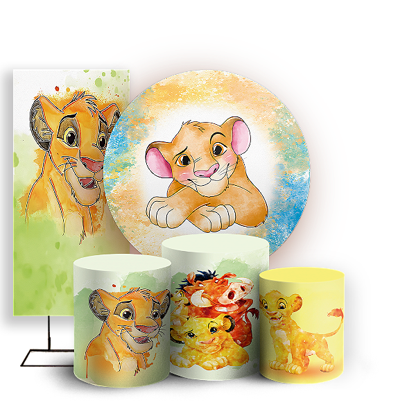 KIT Redondo Trio e Faixa - Rei Leao Aquarela