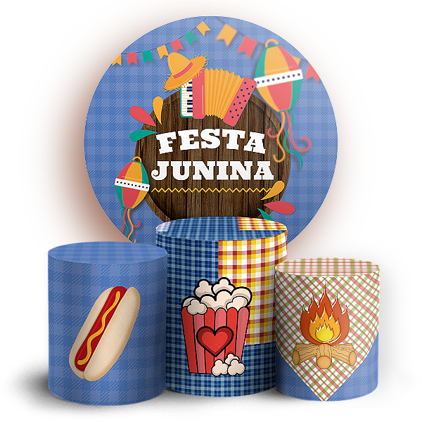 KIT Redondo e Trio - Festa Junina  - Sublimado 3D