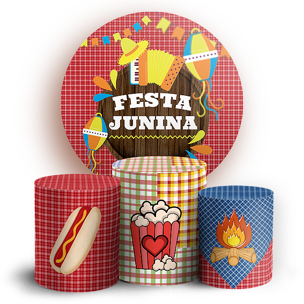 KIT Redondo e Trio - Festa Junina  - Sublimado 3D