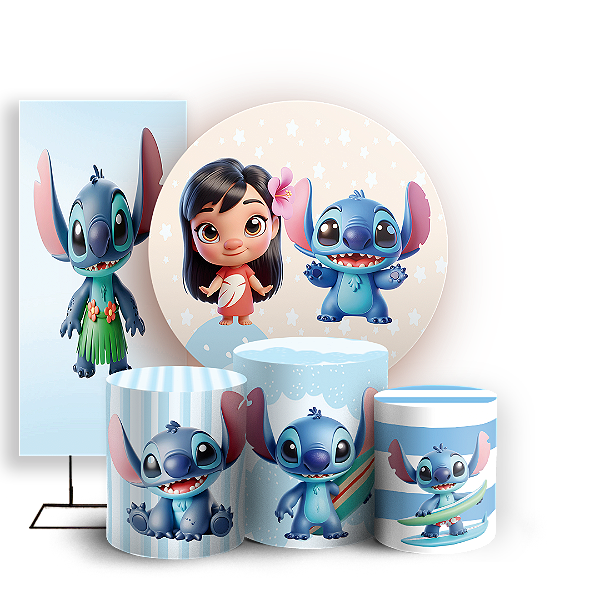 KIT Redondo Trio e Faixa - Lilo e Stitch