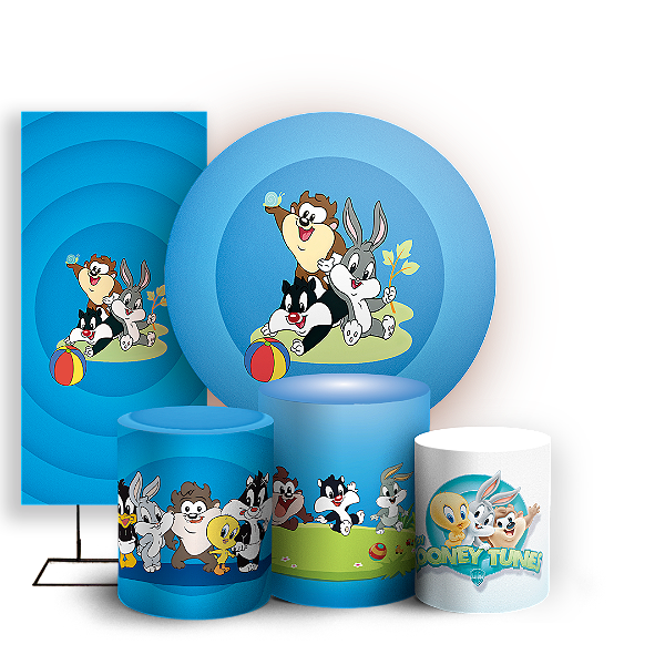 KIT Redondo Trio e Faixa - Looney Tunes Baby