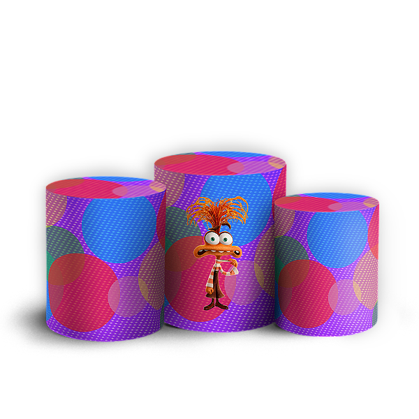 Trio Cilindro - Ansiedade Divertida Mente - Sublimado 3D