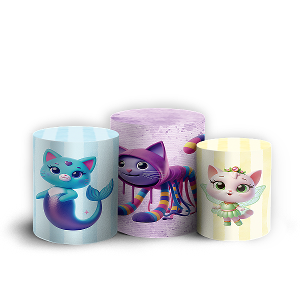 Trio Cilindro - Casa Mágica da Gabby - Sublimado 3D