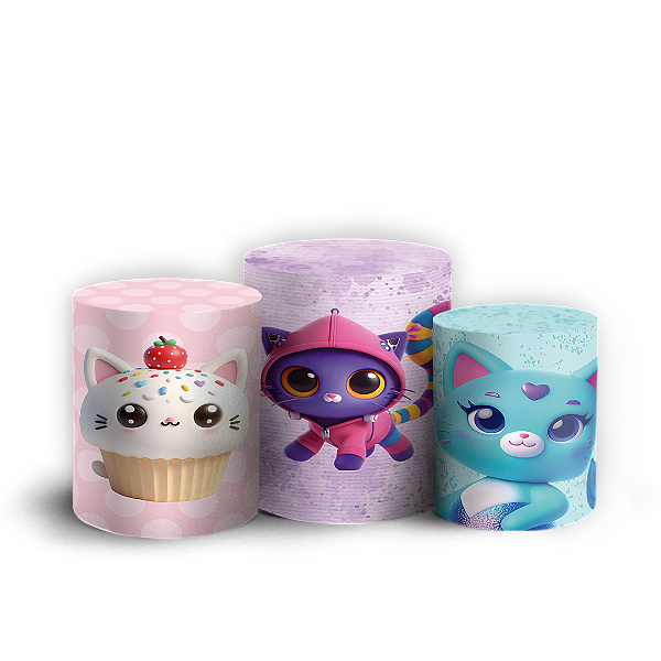 Trio Cilindro - Casa Mágica da Gabby - Sublimado 3D