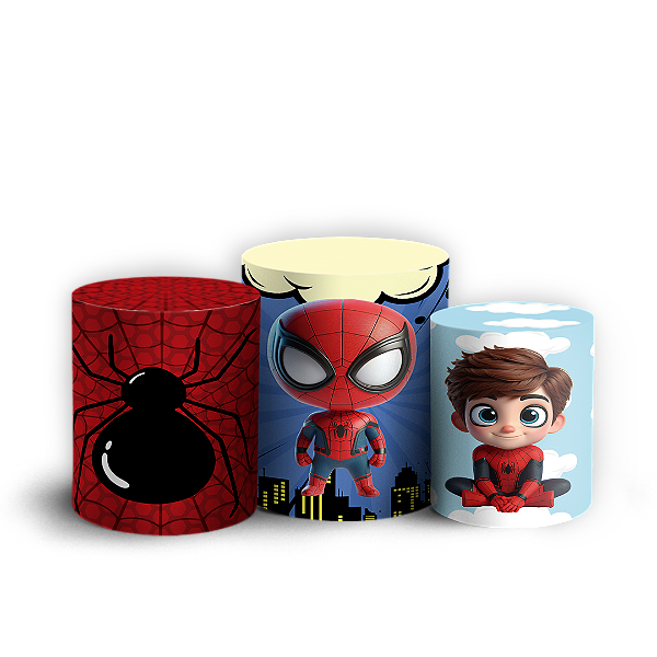Trio Cilindro - Homem Aranha - Sublimado 3D