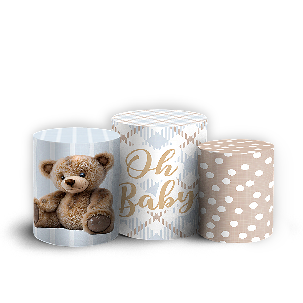 Trio Cilindro - Oh Baby Urso - Sublimado 3D