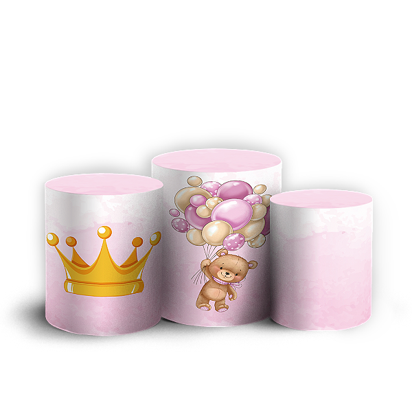 Trio Cilindro - Ursinha Balao - Sublimado 3D