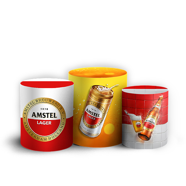 Trio Cilindro - Amstel - Sublimado 3D