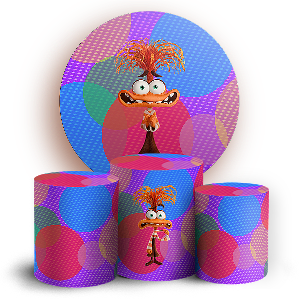 KIT Redondo e Trio - Ansiedade Divertida Mente - Sublimado 3D