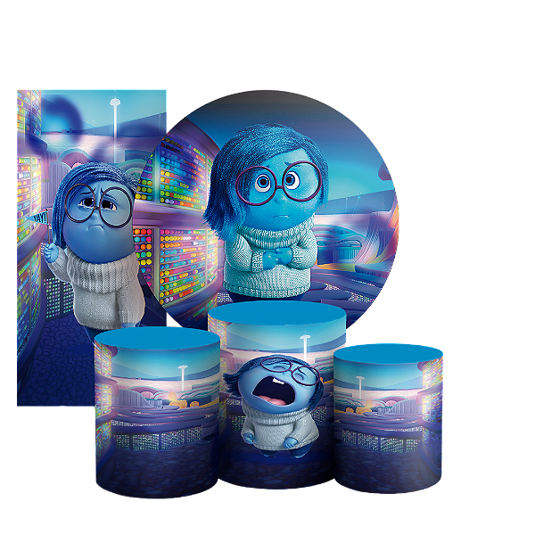 KIT Redondo Trio e Faixa - Tristeza Divertida Mente - Sublimado 3D