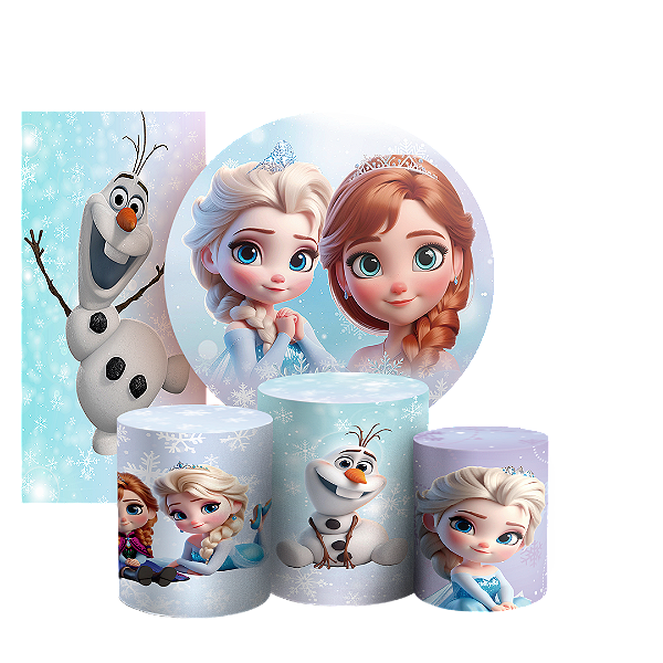 KIT Redondo Trio e Faixa - Frozen - Sublimado 3D