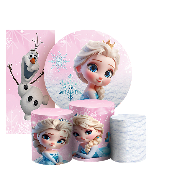 KIT Redondo Trio e Faixa - Frozen - Sublimado 3D