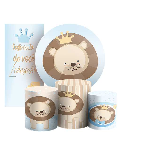 KIT Redondo Trio e Faixa - Leaozinho - Sublimado 3D