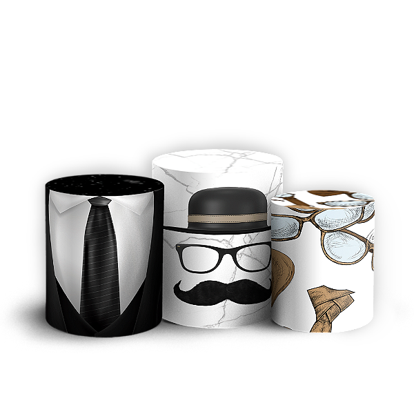 Trio Cilindro - Dia Dos Pais - Sublimado 3D + Elástico