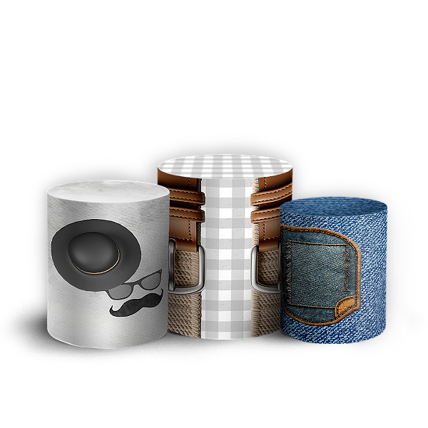 Trio Cilindro - Dia Dos Pais - Sublimado 3D + Elástico