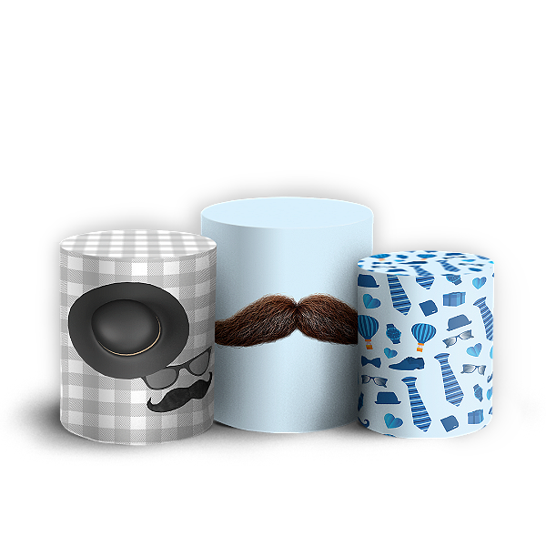 Trio Cilindro - Dia Dos Pais - Sublimado 3D + Elástico