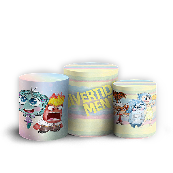 Trio Cilindro - Divertida Mente - Sublimado 3D + Elástico