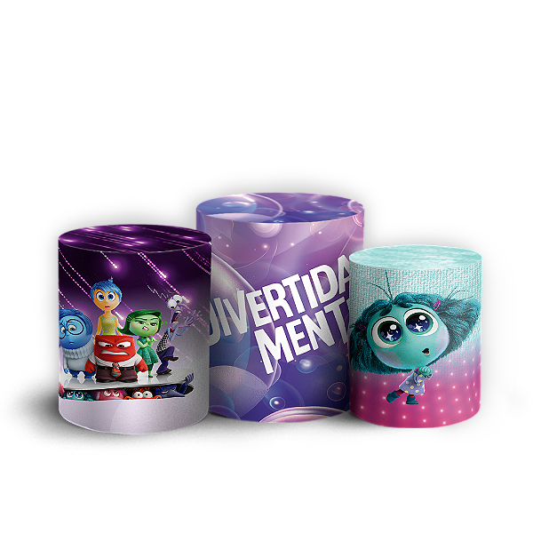 Trio Cilindro - Divertida Mente - Sublimado 3D + Elástico