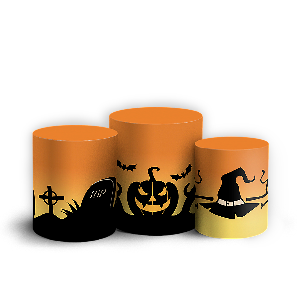 Trio Cilindro - Halloween - Sublimado 3D + Elástico