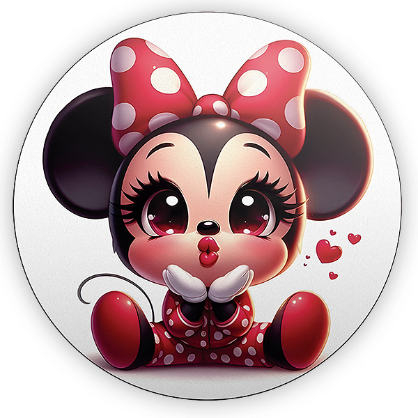 Painel Redondo - Minnie Vermelha Cute - Sublimado 3D