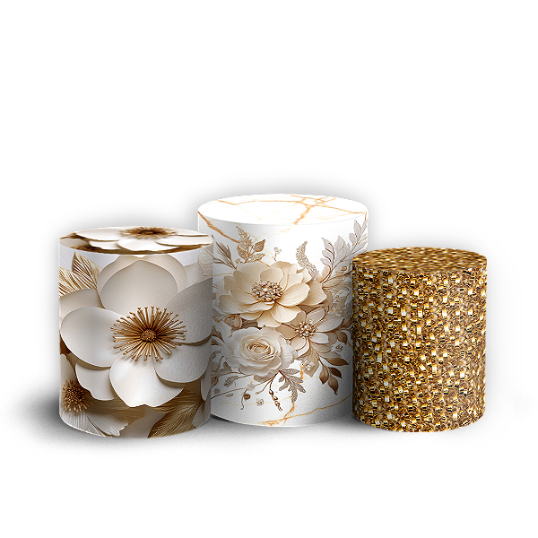 Trio Cilindro - Floral - Sublimado 3D