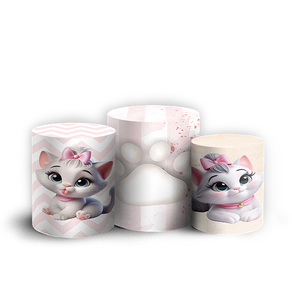 Trio Cilindro - Gatinha - Sublimado 3D