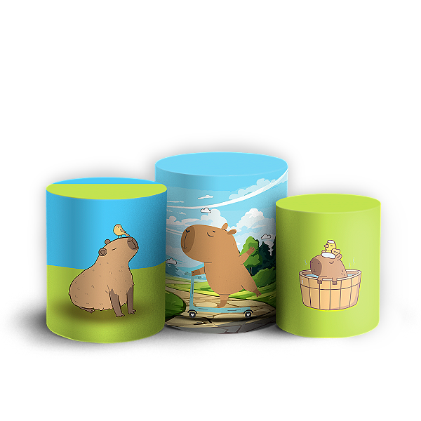 Trio Cilindro - Capivara - Sublimado 3D
