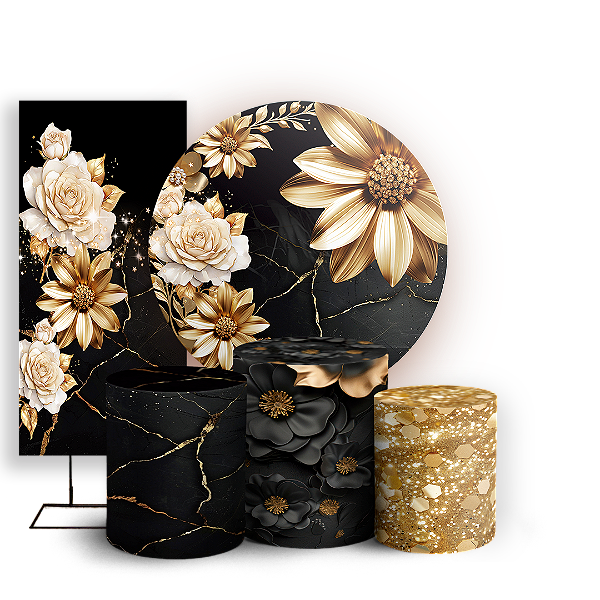 KIT Redondo Trio e Faixa - Floral - Sublimado 3D