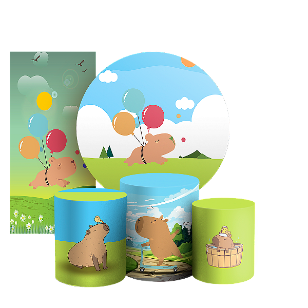 KIT Redondo Trio e Faixa - Capivara - Sublimado 3D