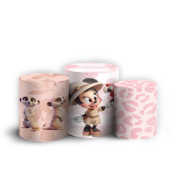 Trio Cilindro - Minnie Safari - Sublimado 3D