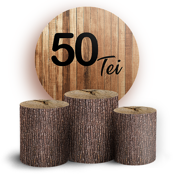 KIT Redondo e Trio - 50 Anos Madeira - Sublimado 3D