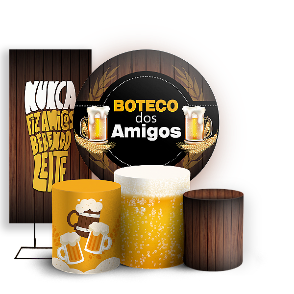 KIT Redondo Trio e Faixa - Boteco Bar - Sublimado 3D