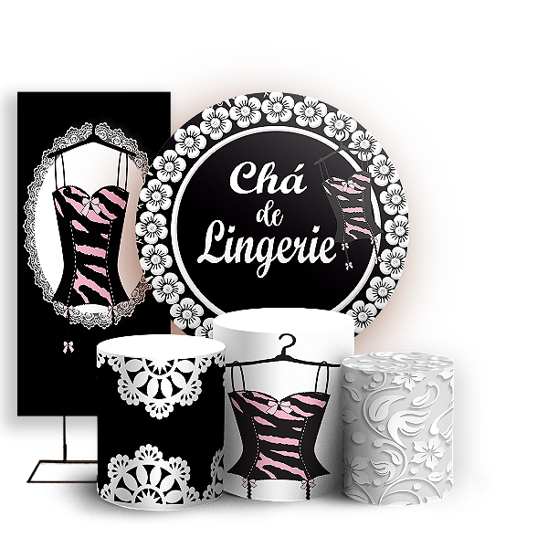 KIT Redondo Trio e Faixa - Cha De Lingerie - Sublimado 3D