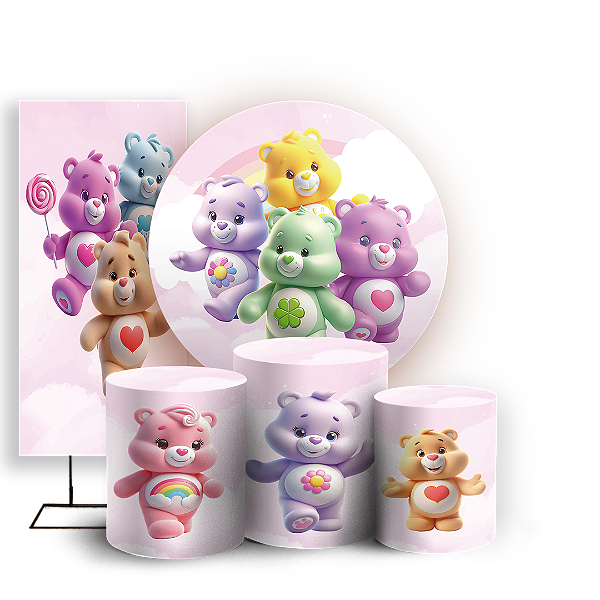 KIT Redondo Trio e Faixa - Ursinhos - Sublimado 3D