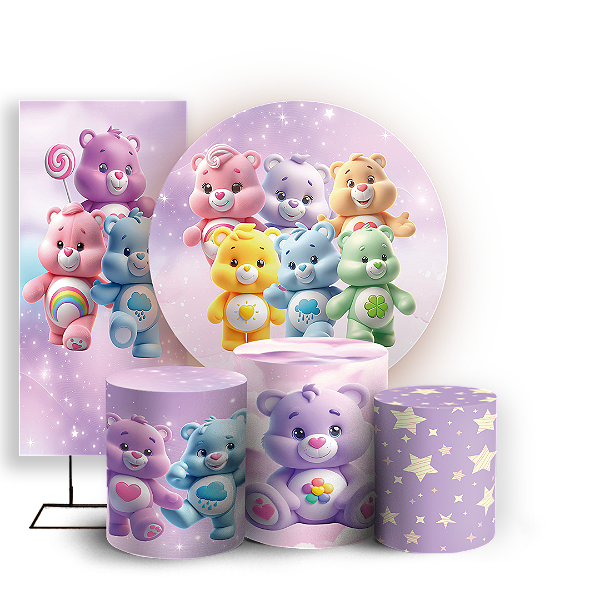 KIT Redondo Trio e Faixa - Ursinhos - Sublimado 3D