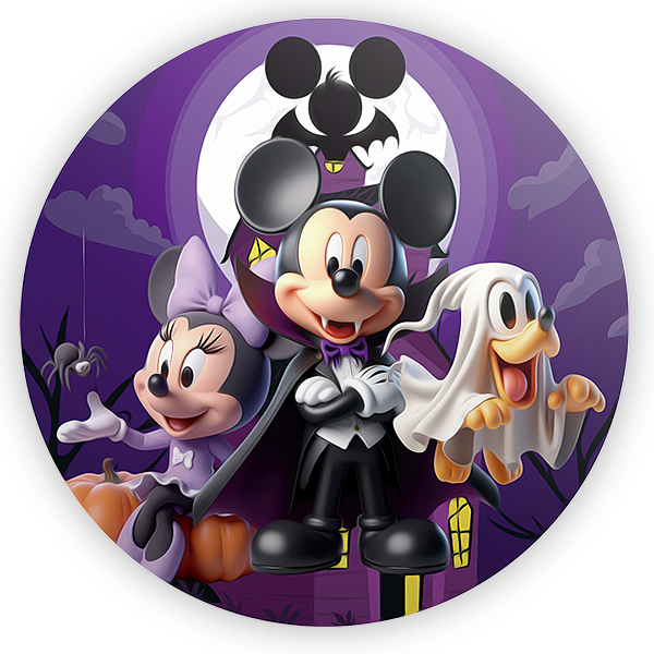 Painel Redondo - Mickey Dia das Bruxas Halloween - Sublimado 3D