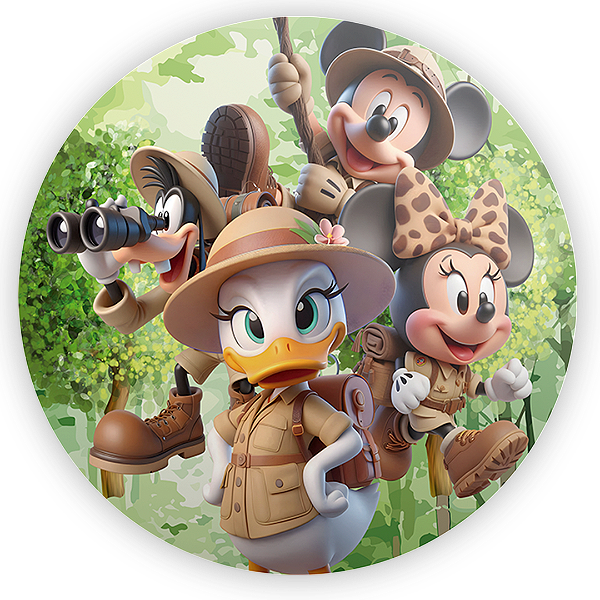 Painel Redondo - Mickey Safari - Sublimado 3D