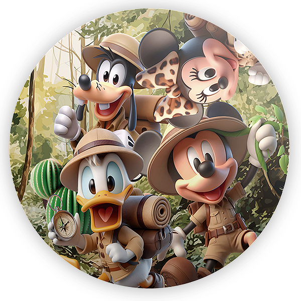 Painel Redondo - Mickey Safari - Sublimado 3D