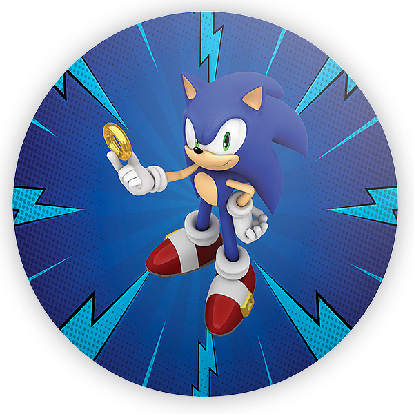 Painel Redondo - Sonic - Sublimado 3D