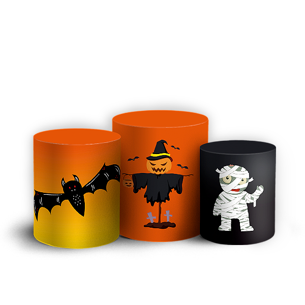 Trio Cilindro - Dia das Bruxas Halloween - Sublimado 3D